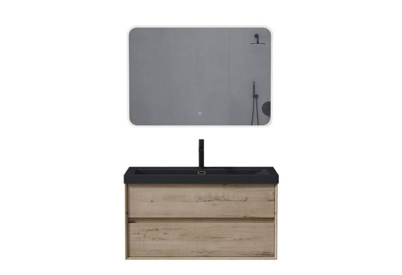 Mai & Mai Waschtisch-Set Waschbeckenunterschrank mit Soft-Close Anthrazit Waschbecken Rimo von Mai & Mai