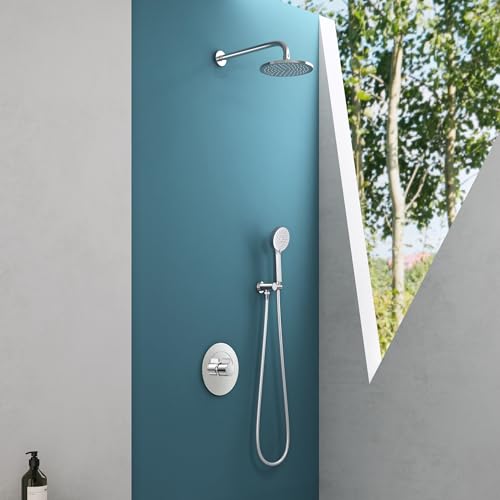 Mai & Mai Wassersparende Regendusche Wellness-Duschsystem Duschkopf riesig (Ø 40cm) Dusch-Set mit Handbrause & Einhebelmischer von Mai & Mai