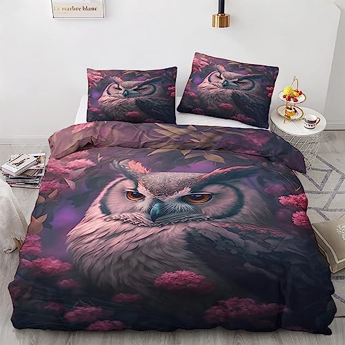 Bettwäsche 155x220cm Eule Bettbezug Set 3 Teilig Süßes Eulenmuster Einzelbett Bettbezug Weiche Microfaser Wendebettwäsche Mit Reißverschluss und 2 Kissenbezug 80x80cm Bettwäsche 155x220cm Eule Bettbezug Set 3 Teilig Süßes Eulenmuster Einzelbett Bettbezug Weiche Microfaser Wendebettwäsche Mit Reißverschluss und 2 Kissenbezug 80x80cm von MaiShaRi