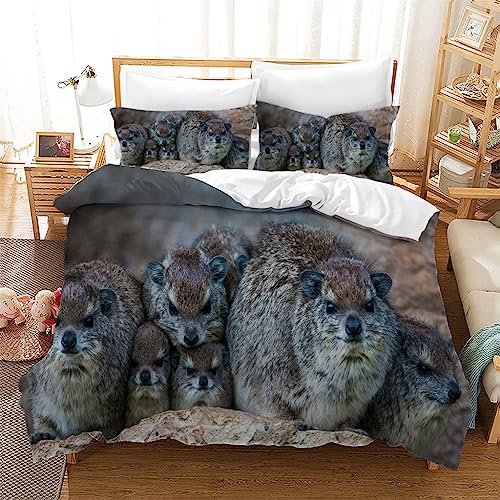 Bettwäsche 155x220cm Kaninchen Bettwäsche Set Hyrax-Wildtiere Im Freien Mädchen Kuschelbettwäsche flauschig Winter Weiche Bettbezug Microfaser Mit Reißverschluss, 2 Kissenbezug 80x80cm Bettwäsche 155x220cm Kaninchen Bettwäsche Set Hyrax-Wildtiere Im Freien Mädchen Kuschelbettwäsche flauschig Winter Weiche Bettbezug Microfaser Mit Reißverschluss, 2 Kissenbezug 80x80cm von MaiShaRi