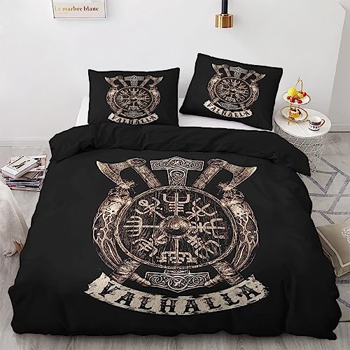 Bettwäsche 155x220cm Wikinger Bettwäsche Set Wikinger-Tomahawk-Abzeichen Schlafzimmer Dekor Bettbezug Set 3 Teilig Mikrofase WendeBettwäsche Mit Reißverschluss + 2 Kissenbezug 80x80cm Bettwäsche 155x220cm Wikinger Bettwäsche Set Wikinger-Tomahawk-Abzeichen Schlafzimmer Dekor Bettbezug Set 3 Teilig Mikrofase WendeBettwäsche Mit Reißverschluss + 2 Kissenbezug 80x80cm von MaiShaRi