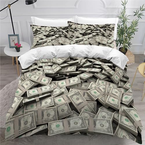 Kinderbettwäsche 135x200cm Jungen Dollar Geld Bettbezug - Bettwäsche Set 3-teilige Mädchen Einhundert Dollar Bargeld Mikrofaser Einzelbett mit Reißverschluss und 2 Kissenbezug 80x80 cm Kinderbettwäsche 135x200cm Jungen Dollar Geld Bettbezug - Bettwäsche Set 3-teilige Mädchen Einhundert Dollar Bargeld Mikrofaser Einzelbett mit Reißverschluss und 2 Kissenbezug 80x80 cm von MaiShaRi