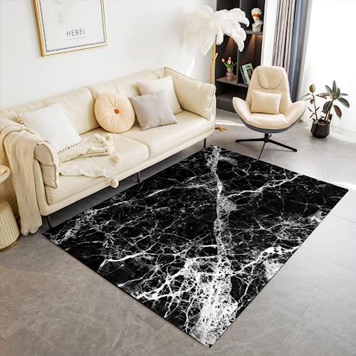 Teppich Kinderzimmer Mädchen Jungen Marmor Wohnzimmer Schlafzimmer Teppich Marmor Optik Schwarz Weiß Moderner Weicher Kinderteppich Bettvorleger Polyester Flur Waschbarer Teppich 160x230 cm Teppich Kinderzimmer Mädchen Jungen Marmor Wohnzimmer Schlafzimmer Teppich Marmor Optik Schwarz Weiß Moderner Weicher Kinderteppich Bettvorleger Polyester Flur Waschbarer Teppich 160x230 cm von MaiShaRi