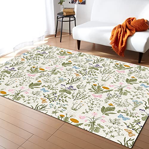 Teppich Kinderzimmer Mädchen Jungen Vintage-Blume Wohnzimmer Schlafzimmer Teppich Blumen- Und Pflanzenmuster Moderner Weicher Kinderteppich Bettvorleger Polyester Flur Waschbarer Teppich 160x230 cm Teppich Kinderzimmer Mädchen Jungen Vintage-Blume Wohnzimmer Schlafzimmer Teppich Blumen- Und Pflanzenmuster Moderner Weicher Kinderteppich Bettvorleger Polyester Flur Waschbarer Teppich 160x230 cm von MaiShaRi