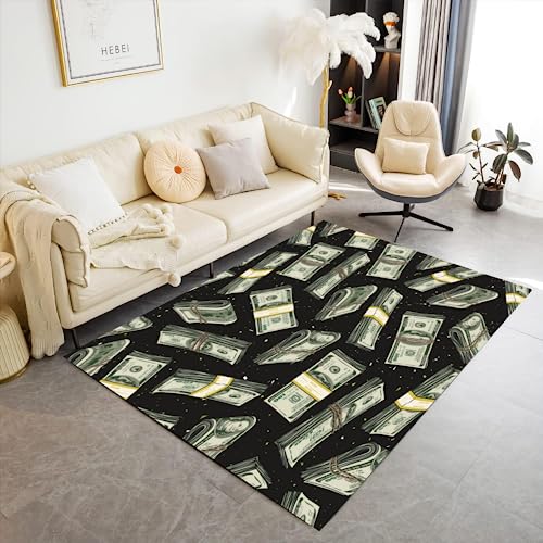 Teppich Schlafzimmer Weich Teppich Wohnzimmer 100 Dollar Bill Money Tepich Moderne Küche Flur Bettvorleger Ben Franklin Portrait Kinderteppich rutschfest Waschbarer Teppich Innenbereich 200x300 cm von MaiShaRi