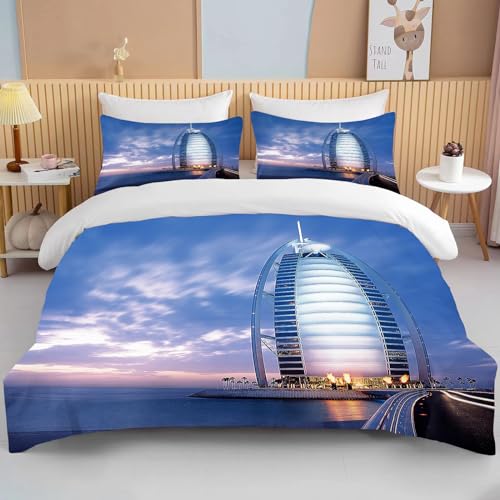 Bettbezug Set 135x200cm Arabische Festung Bettwäsche Set Dubai VAE-Architektur Kinder 3 Teilig Mikrofaser 3D Motiv Luxus Modern Bettdeckenbezug Mit Reißverschluss und 2 Kissenbezug 80x80cm Bettbezug Set 135x200cm Arabische Festung Bettwäsche Set Dubai VAE-Architektur Kinder 3 Teilig Mikrofaser 3D Motiv Luxus Modern Bettdeckenbezug Mit Reißverschluss und 2 Kissenbezug 80x80cm von MaiShaRui