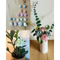 Handgemachte Gipsblumen Als Set, Pflanzenstecker Oder Sträuße von MaiWick