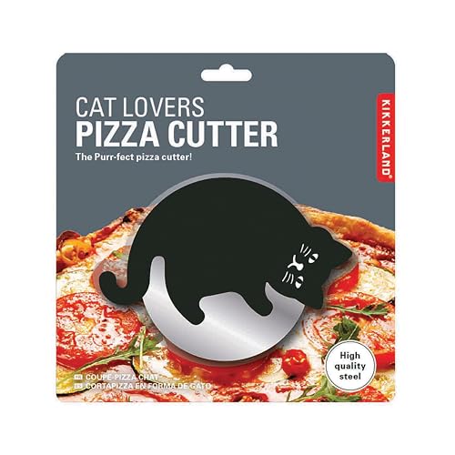 Kikkerland Cat Lovers Pizzaschneider in Katzenform mit Edelstahlklinge, CU308 von Kikkerland