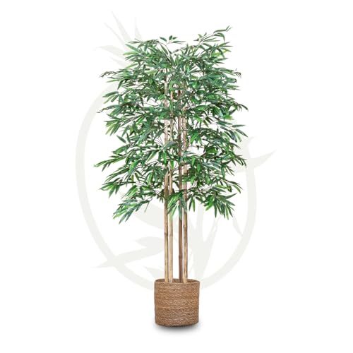 Maia Shop Artificial Bamboo Tree 150 cm for Home and Office Decoration, Tree, Hyper-Realistic Decorative Artificial Plant with Natural Trunk and Canes Artificial Bamboo, Decorative Artificial Plant von Maia Shop