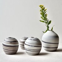 Marmorierte Ton Vase Schwarz Und Weiß Achat Keramik Vase von MaiaMingDesigns