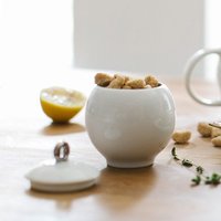 Weiße Porzellan Zuckerdose Mit Deckel - Eva Zeisel Inspiriertes Design von MaiaMingDesigns