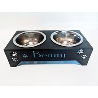 Futterstation | Dogbar Personalisiert Catbar Napf Metall Stahl Erhöht Katze Hund Futternapf Hundenapf Wassernapf von MaibaShop