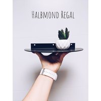 Halbmond Design Wandregal Aus Schwarzstahl von MaibaShop