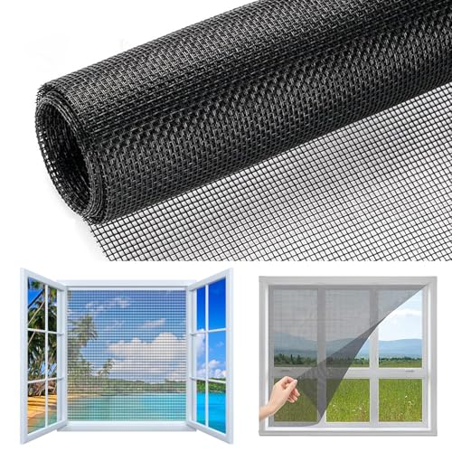 Fiberglas Fliegengitter Gewebe, 120x250 cm Insektenschutz Gaze Fenster Mesh, DIY Zuschneidbar Moskitonetz, Fliegennetz, für Fenster, Wohnzimmer, Terrassentüren, Oberlichter von MaibaoteMbt