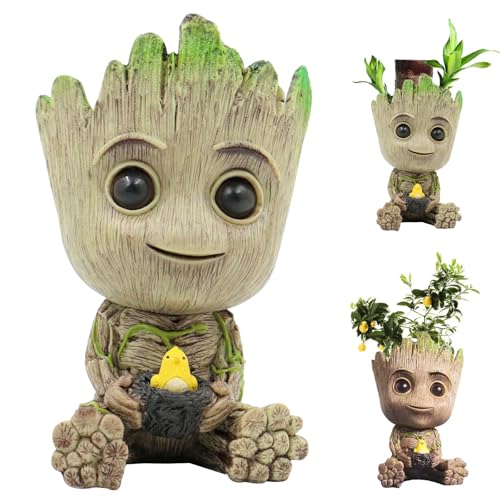 Groot Treeman Pflanzer, Baby Groot Blumentopf, Innovative Action-Figur aus Filmklassiker I AM Groot, Groot Sukkulenten Pflanzgefäß, Groot Blumentöpfe Mit Drainage Loch, für Garten & Aquarium Groot Treeman Pflanzer, Baby Groot Blumentopf, Innovative Action-Figur aus Filmklassiker I AM Groot, Groot Sukkulenten Pflanzgefäß, Groot Blumentöpfe Mit Drainage Loch, für Garten & Aquarium von MaibaoteMbt