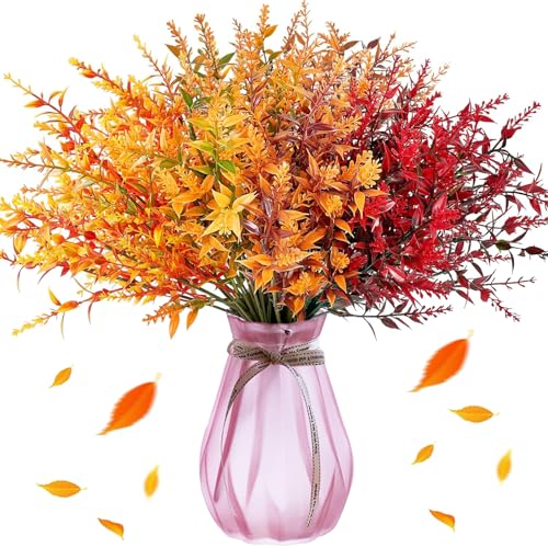 MaibaoteMbt Künstliche Herbstblumen, 8 Bündel Kunsblumen Herbst Deko, Künstlich Herbststrauß, Plastikblumen Herbst, Pflanze Blumen, Herbstblumen Deko, für Erntedankfest von MaibaoteMbt