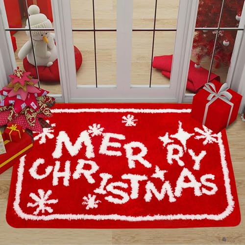 MaibaoteMbt Weihnachtsmatten, 60cmx40cm Weihnachtsdruck Teppich, Weihnachten Waschbar Fussmatte, Christmas Pattern Doormat, Weihnachts Türmatte, für Außen und Innen für Küche Wohnzimmer Schlafzimmer von MaibaoteMbt