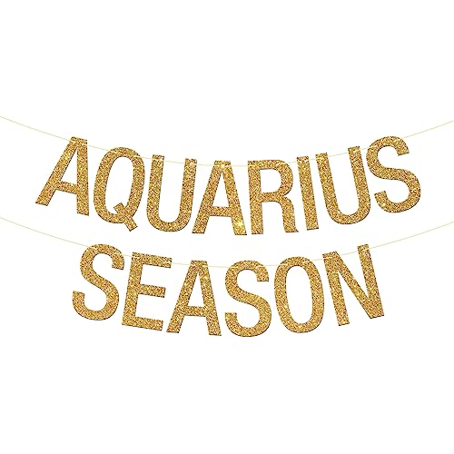 Aquarius Season Banner, Wassermann Geburtstagsdekorationen, Wassermann AF, Sternzeichen Geburtstag Party Dekor Gold Glitter Aquarius Season Banner, Wassermann Geburtstagsdekorationen, Wassermann AF, Sternzeichen Geburtstag Party Dekor Gold Glitter von Maicaiffe