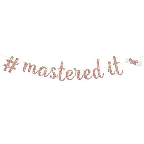 Maicaiffe Mastered It Banner – Master's Graduation Party Supplies – Congrats Grade Happy Graduation Senior College Graduation Banner Decor Rose Gold Glitter Maicaiffe Mastered It Banner – Master's Graduation Party Supplies – Congrats Grade Happy Graduation Senior College Graduation Banner Decor Rose Gold Glitter von Maicaiffe