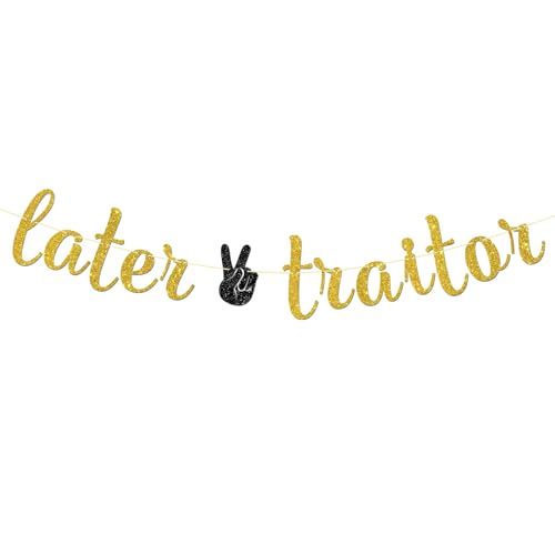 Maicaiffe Später Verräter Banner – Going Away Party Decor – Happy Retirement – Job Change Abschied Party Dekorationen, Gold Glitter Maicaiffe Später Verräter Banner – Going Away Party Decor – Happy Retirement – Job Change Abschied Party Dekorationen, Gold Glitter von Maicaiffe