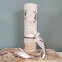 Taufkerze Romy-Hoop Taufe Kerze Mädchen Altrosa Rosa Eukalyptus Grün Salbei Bordeaux Vintage Rustik Blüten Kranz Hoop Taufkerze Romy-Hoop Taufe Kerze Mädchen Altrosa Rosa Eukalyptus Grün Salbei Bordeaux Vintage Rustik Blüten Kranz Hoop von Maifeldkerzen