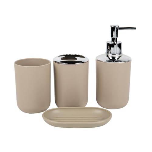 4-teiliges Badezimmer-Organizer-Set, Aufbewahrung für Zahnbürste, Seifenspender, Tablett, modernes weißes Badzubehör, Arbeitsplatte, Dekoration, Badezimmer-Aufbewahrungsset 4-teiliges Badezimmer-Organizer-Set, Aufbewahrung für Zahnbürste, Seifenspender, Tablett, modernes weißes Badzubehör, Arbeitsplatte, Dekoration, Badezimmer-Aufbewahrungsset von Maigridy