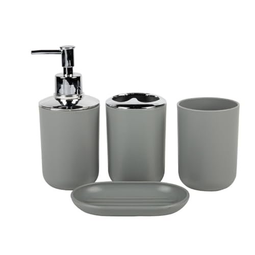 4-teiliges Badezimmer-Organizer-Set, Aufbewahrung für Zahnbürste, Seifenspender, Tablett, modernes weißes Badzubehör, Arbeitsplatte, Dekoration, Badezimmer-Aufbewahrungsset 4-teiliges Badezimmer-Organizer-Set, Aufbewahrung für Zahnbürste, Seifenspender, Tablett, modernes weißes Badzubehör, Arbeitsplatte, Dekoration, Badezimmer-Aufbewahrungsset von Maigridy