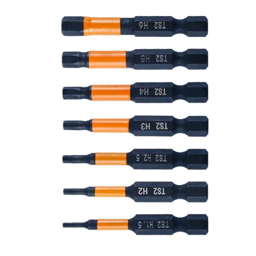 6/7-teiliges Schlag-Sechskantkopf-Inbusschlüssel-Bohrer-Set, 6,35 mm (1/4 Zoll), Schlagstahl, Sechskant-Set, Inbusschraubendreher, rutschfester Schrauben-Bit von Maigridy