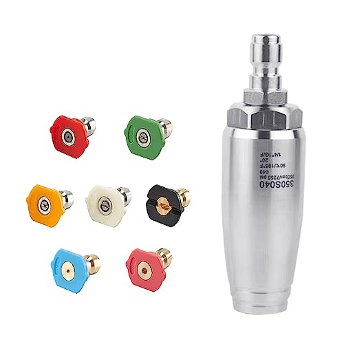 8-teiliges Hochdruck-Wasserspray mit rotierender Keramikdüse und verchromtem Stahlkörper, Keramikkern 8-teiliges Hochdruck-Wasserspray mit rotierender Keramikdüse und verchromtem Stahlkörper, Keramikkern von Maigridy