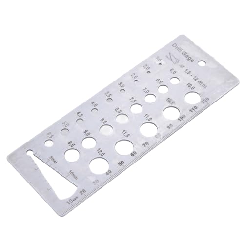 Bohrlehre 1,5–12 mm, Edelstahl, metrisches Bitlehre für genaue Messung, äquivalente Schrauben und Drahtdurchmesser, professionelles Handwerkswerkzeug Bohrlehre 1,5–12 mm, Edelstahl, metrisches Bitlehre für genaue Messung, äquivalente Schrauben und Drahtdurchmesser, professionelles Handwerkswerkzeug von Maigridy