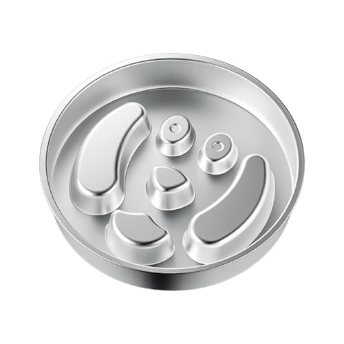 Futternapf aus Edelstahl, rutschfest, Puzzle-Design für kleine Rassen und Katzen, um schnelles Fressen zu verhindern, Edelstahl, langsames Füttern, Hundenapf von Maigridy