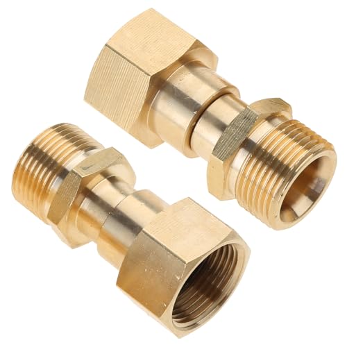 Hochdruckreiniger-Adapter aus Messing, M22, 14 mm, Verbindungsstück, Schlauchadapter, einfach zu bedienen, 2 Stück von Maigridy