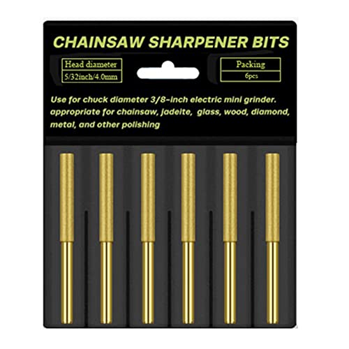 Kettensägen-Schärfstein, Kettenschärfer, Schleifwerkzeug, titanbeschichtete Bits, 4 mm/4,8 mm/5,5 mm, 6 Stück Kettensägen-Schärfstein, Kettenschärfer, Schleifwerkzeug, titanbeschichtete Bits, 4 mm/4,8 mm/5,5 mm, 6 Stück von Maigridy