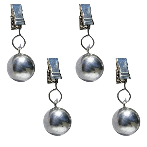 Maigridy 4 Stück Tischdeckenklammern aus Metall mit Kugeln, sicheres Polyestergewebe, ideal für Camping, Terrassen, Dekorationen, Häuser, Hotel, Bankette, Tischdeckenklammern von Maigridy