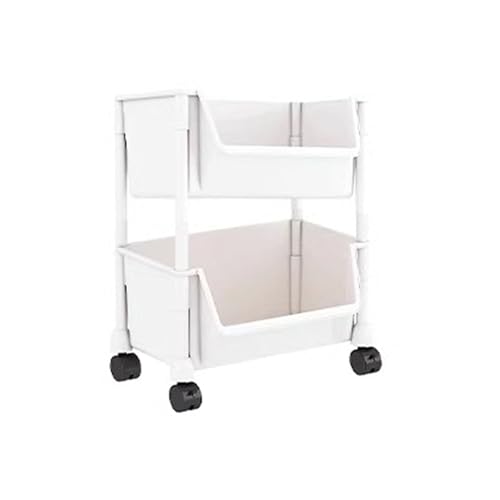 Maigridy Bewegliches Bücherregal mit schmalem Schlitz, Mehrzweck-Bücherregal mit schmalem Schlitz, Mehrzweckwagen mit abschließbarem Schichtregal von Maigridy