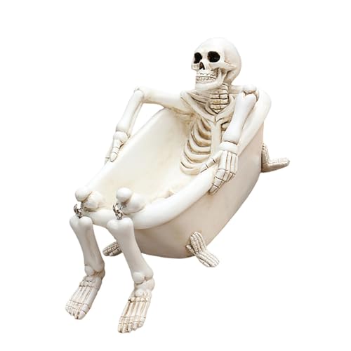 Maigridy Halloween-Badewannen-Übertopf aus Kunstharz, Totenkopf-Blumentöpfe, Statue für Zimmerpflanze oder Tischdekoration, einzigartiger Übertopf Maigridy Halloween-Badewannen-Übertopf aus Kunstharz, Totenkopf-Blumentöpfe, Statue für Zimmerpflanze oder Tischdekoration, einzigartiger Übertopf von Maigridy