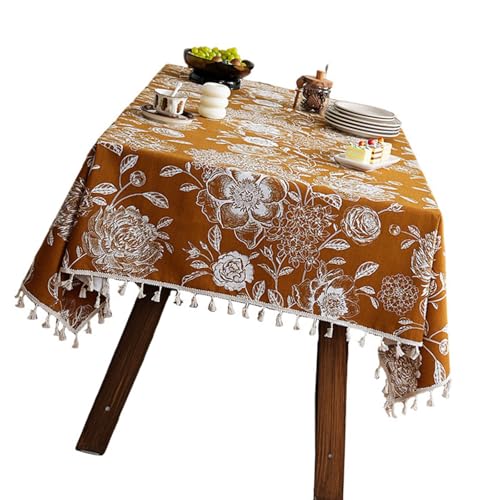 Maigridy Hochwertige Tischdecke mit Blumenmuster, schmutzabweisend, leicht zu reinigen, strapazierfähiges Polyester, für die meisten Tische, wasserfeste Polyester-Tischdecke Maigridy Hochwertige Tischdecke mit Blumenmuster, schmutzabweisend, leicht zu reinigen, strapazierfähiges Polyester, für die meisten Tische, wasserfeste Polyester-Tischdecke von Maigridy