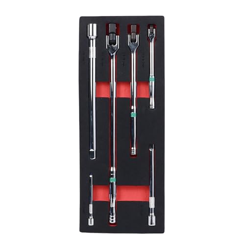 Maigridy Langer Steckschlüssel, 1/4 Zoll, 3/8 Zoll, 1/2 Zoll, Steckschlüssel, Kraftstange, Drehkopf, starke Krafthebel, Lenkung, robustes Werkzeug, 6 Stück von Maigridy