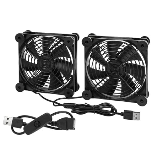 USB-Lüfter mit hohem Luftstrom, 120 mm, mit Gummifüßen, für Router, Modems, DVRs und PC-Laptop-Ständer, USB-betriebener Ventilator von Maigridy