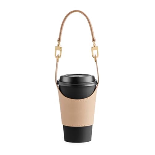Verstellbare isolierte Becherhülle aus PU-Leder für Kaffee und heiße Getränke, Outdoor-Getränkebehälter, Camping, Getränkezubehör von Maigridy
