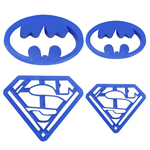 Maijia 4er Set Superhelden Superman Batman Plätzchenausstecher Keksausstecher Gebäck Ausstechform Fondant Ausstecher von Maijia