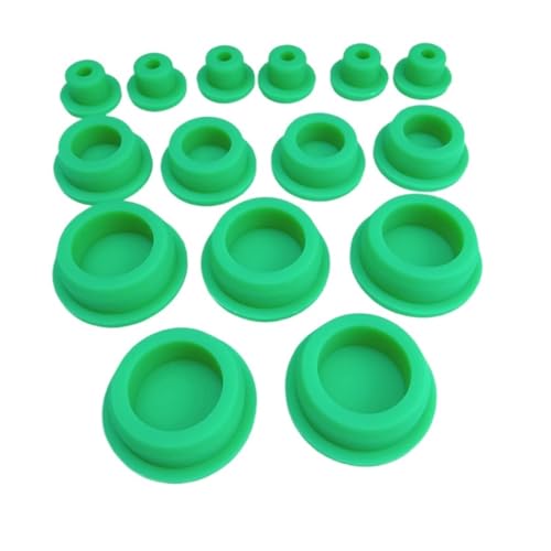Gummi-Lochstopfen, A=11~48mm Gummi-Lochkappen T-Typ Silikon-Dichtungslochstopfen Staubdichte Dichtung Blinding Endkappen Weicher Stopper (Farbe: G-1 Stück, Größe: 37,6 mm) (Color : Green 1pc, Size : von MaikOn
