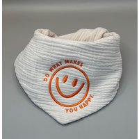 Hundehalstuch Aus Musselin in Der Farbe Sand Mit Smiley Hundehalstuch Aus Musselin in Der Farbe Sand Mit Smiley von MaikeCreative