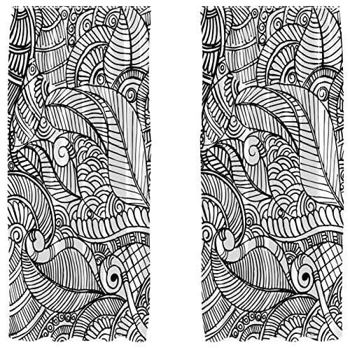 2 Flächenvorhang-Set, leichte dekorative Paneele 2er Set und Stangentasche, 139,7 x 213,4 cm, Schwarz Weiß Mandala Henna 2 Flächenvorhang-Set, leichte dekorative Paneele 2er Set und Stangentasche, 139,7 x 213,4 cm, Schwarz Weiß Mandala Henna von Maikoler