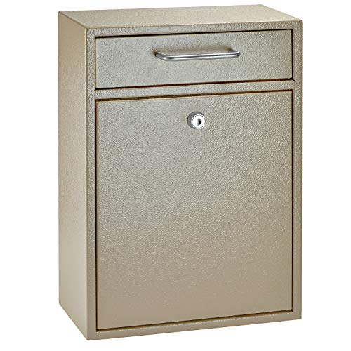 Mail Boss 7419 High Security Steel Locking Wall Mounted Mailbox-Office Drop Comment Letter Deposit Box, Tan Sichere, robuste vertikale Wandaufhängung, verriegelte Stahl-Lieferbox, hautfarben von Mail Boss