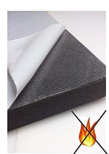 mail2mail Glatt Schaumstoff SELBSTKLEBEND FOLIE Dämmung Schallschutz Flammhemmend MVSS302d akustik (4 cm, 100 x 50 cm) von Mail2Mail