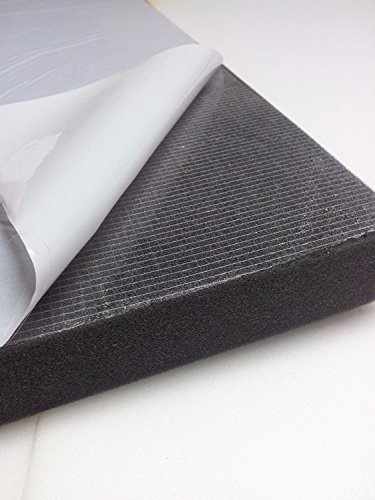 Glatt Schaumstoff Selbstklebend Dämmung Schallschutz mail (100cm x 50cm x h) Weiß o. Schwarz (100x50x4, Anth/Schwarz) von mail2mail