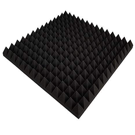 Pyramiden Noppenschaumstoff,Akustik Schaumstoff, Akustikschaumstoff, Pyramiden Akustik, Dämmung (49 x 49 x 5 cm, Anthrazit/Schwarz) von Mail2Mail