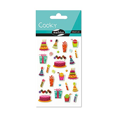 Maildor 560516C Packung mit Stickers Cooky 3D (1 Bogen, 7,5 x 12 cm, ideal zum Dekorieren, Sammeln oder Verschenken, Geburtstag) 1 Pack von Maildor