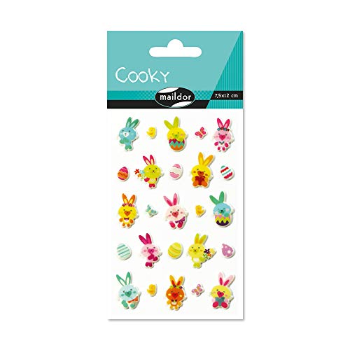 Maildor 560515C Packung mit Stickers Cooky 3D (1 Bogen, 7,5 x 12 cm, ideal zum Dekorieren, Sammeln oder Verschenken, Kaninchen) 1 Pack von Maildor